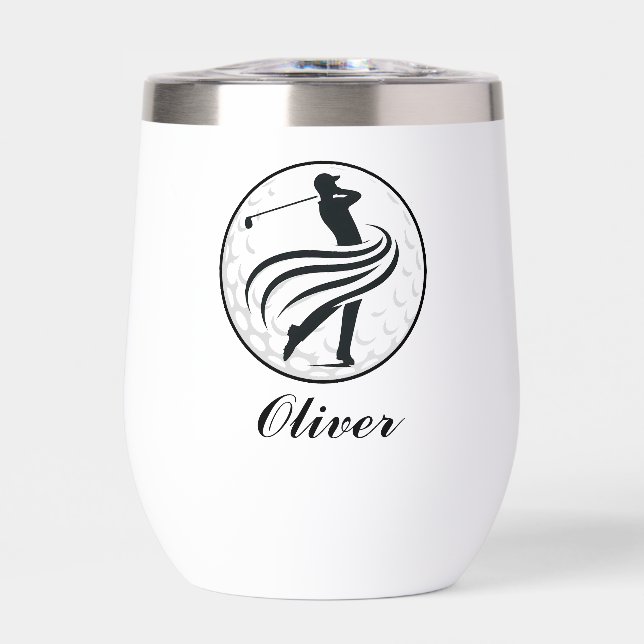 Stilvolle Golfer-Silhouette Personalisiert (Vorderseite)