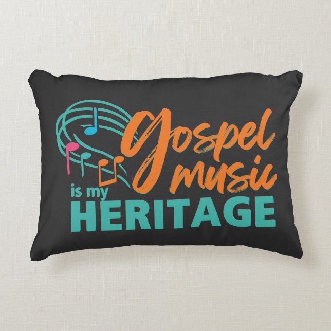 Stilvolle GOSPEL MUSIK IST MEIN ERBE Dekokissen (Vorderseite)