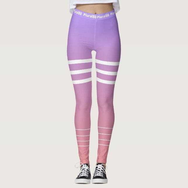 Stilvolle Gradientenrosa lila Trainingszeit Leggings (Vorderseite)