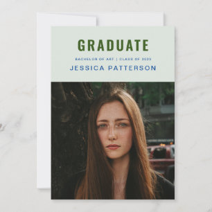 Stilvolle Graduate Golden Mint Ankündigung