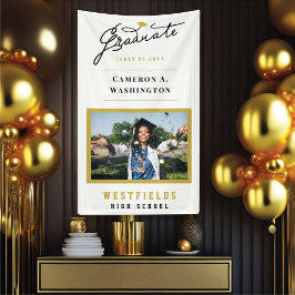 Stilvolle Graduate Script 1 Foto Graduation Party Banner