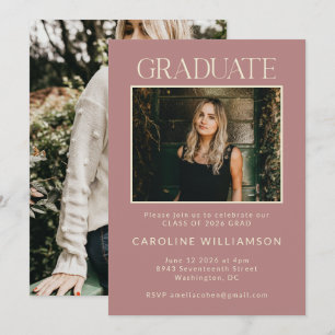 Stilvolle Graduierungsparty "Earthy Modern Two Fot Einladung