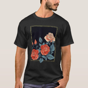 Stilvolle Grafische Sommer-Rote Rose T-Shirt