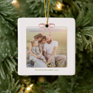 Stilvolle Grandmillennial Coquette Weihnachten Keramikornament