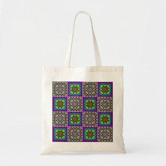 Stilvolle Granny Square Pattern Cotton Tote Bag Tragetasche
