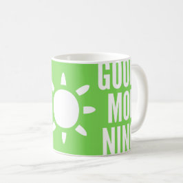 Stilvolle Grasgrün Guten Morgen Sonnencreme Kaffeetasse