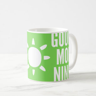 Stilvolle Grasgrün Guten Morgen Sonnencreme Kaffeetasse