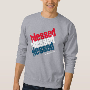 Stilvolle graue BLESSED im Namen Jesu Christlich Sweatshirt