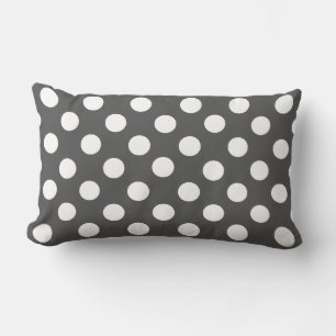 Stilvolle Graue und weiße Polka Dot Accent Throw Lendenkissen