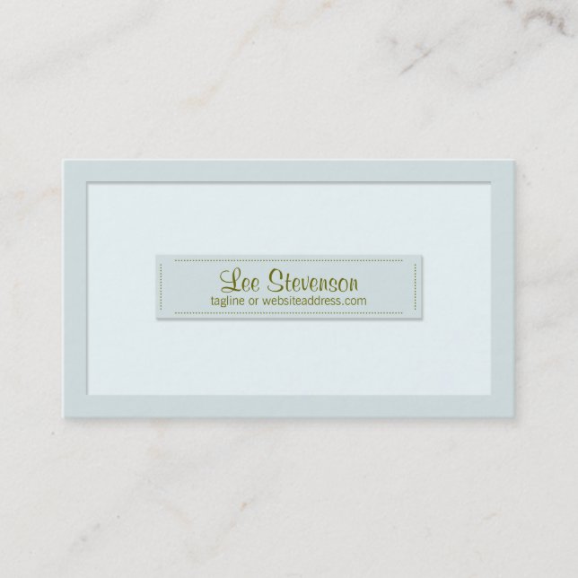 Stilvolle Gray Blue Business Card Visitenkarte (Vorderseite)