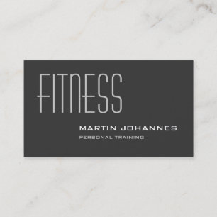 Stilvolle Gray Personal Trainer Business Card Visitenkarte