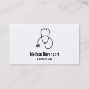 Stilvolle Gray Stethoscope Medical Business Card Visitenkarte