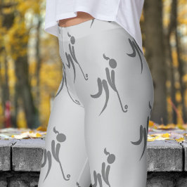 Stilvolle Gray Womens Hockey Pattern Leggings