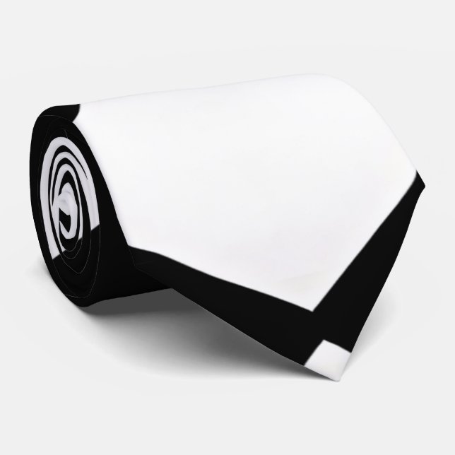 Stilvolle Groom Geometric Schwarz-weiß Wedding Krawatte (Gerollt)