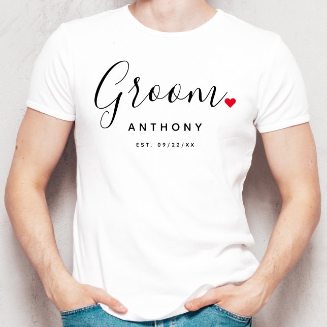 Stilvolle Groom Wedding T-Shirt (Von Creator hochgeladen)