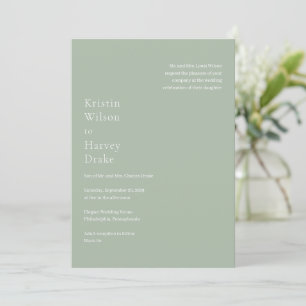 Stilvolle Grün Moderne Hochzeit Einladung