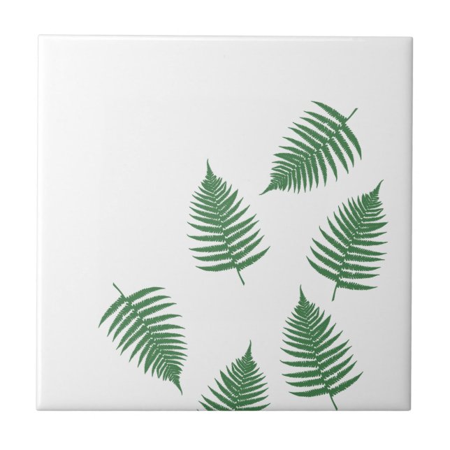 Stilvolle Grüne Fern Lucky Keramik Tile Fliese (Vorderseite)
