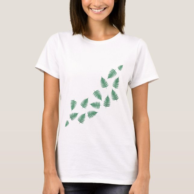 Stilvolle Grüne Pflanze Wave Long Sleeves Shirt (Vorderseite)