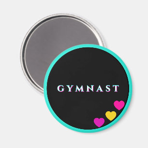 Stilvolle Gymnast Black Aquamarin Magnet