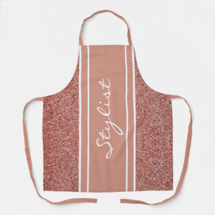 Stilvolle Hair Stylist Rose Gold Glitzer Script Schürze