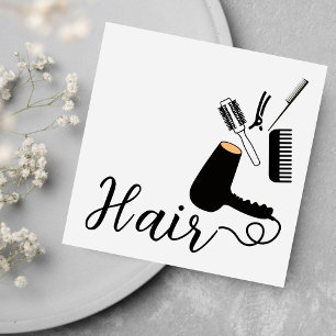 Stilvolle Hairstylist Gray & Black Terminalkarte Quadratische Visitenkarte