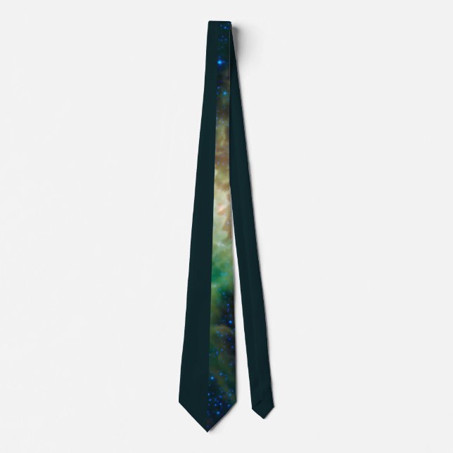Stilvolle Half Dark Green Galaxy Neck Tie Krawatte (Vorderseite)