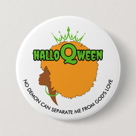 Stilvolle HALLOQWEEN Afro Queen Halloween Button
