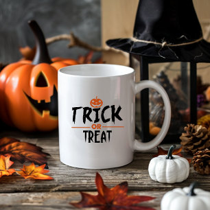 Stilvolle Halloween "Trick or Treat" Print Kaffeetasse