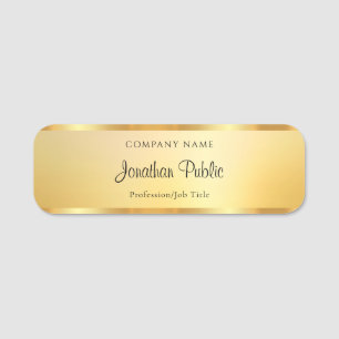 Stilvolle handgeschriebene Schriftvorlage Gold Tre Namensschild