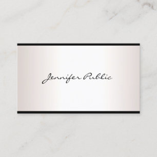 Stilvolle Handschrift Einfache Glamour Silver Look Visitenkarte