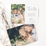 Stilvolle Handschrift für 2 Foto Dankeskarte<br><div class="desc">Einfaches und modernes Hochzeitskino Foto mit einem zusätzlichen Foto auf der Rückseite. Sie können diese Karte für Hochzeiten,  Brautparty,  Verlobungen,  Jubiläen oder besondere Veranstaltungen verwenden. Für eine weiter gehende Anpassung dieses Designs klicken Sie bitte auf den BUTTON BLAU DESIGN TOOL oben!</div>
