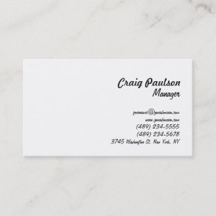 Stilvolle Handwriting-Script White Business Card Visitenkarte