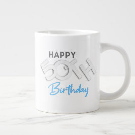 Stilvolle Happy 50. Geburtstags Typografie Jumbo-Tasse