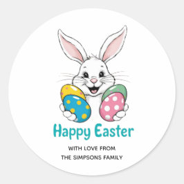Stilvolle Haseneier Floral Frohe Ostern Aufkleber