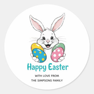Stilvolle Haseneier Floral Frohe Ostern Aufkleber