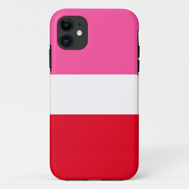 Stilvolle, helle Sporty Wide Pink Red White Stripe Case-Mate iPhone Hülle (Rückseite)