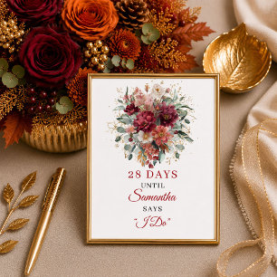 Stilvolle Herbst-Terrakotta-Boho-Brautparty-Rückco Poster
