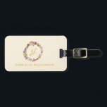 Stilvolle Herbstflordraht Mit Monogramm Name Gepäckanhänger<br><div class="desc">Stilvolle Herbstflordraht Mit Monogramm Name Gepäckmarke</div>