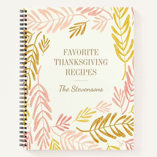Stilvolle Herbstleaves Familienrezept Erntedank  Notizbuch (Vorderseite)