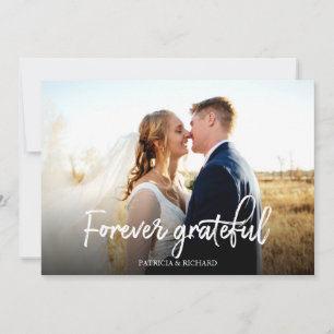Stilvolle Hochzeit Danke Foto auf ewig dankbar Karte