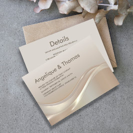Stilvolle Hochzeit in Beige Einladung