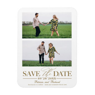 Stilvolle Hochzeit - Speichert das Datum 2 Foto-Ko Magnet