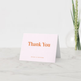 Stilvolle Hochzeit von Lachs Pink & Orange Typogra Dankeskarte