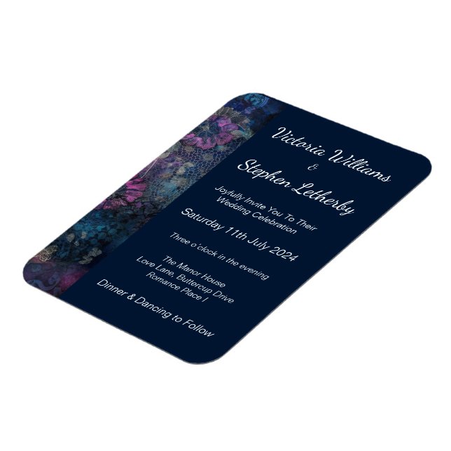 Stilvolle Hochzeitseinladung Flexible Magnet (Linke Seite)