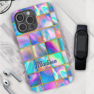 Stilvolle holografische trendige Imitate goldene g iPhone 16 Pro Hülle