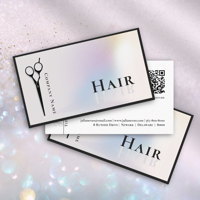 Stilvolle Holographic Hair Stylist-Schere Visitenkarte (Von Creator hochgeladen)