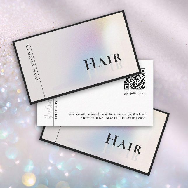 Stilvolle Holographic Silver Hairdresser Visitenkarte (Von Creator hochgeladen)