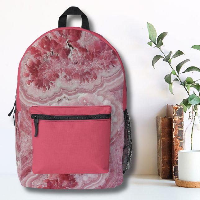 Stilvolle Hübsche Agate Pink Girls Bedruckter Rucksack (Trendy Stylish Modern Geode Stone Pink Printed Backpack)