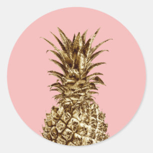Stilvolle hübsche Ananas aus Gürtelgold und Pastel Runder Aufkleber
