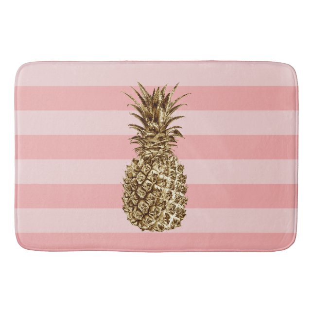 Stilvolle hübsche Ananas mit gürtelgoldenem Ananas Badematte (Vorderseite)